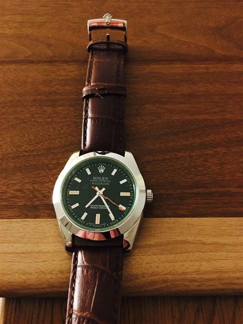 rolex milgaus leather|genuine Rolex leather straps.